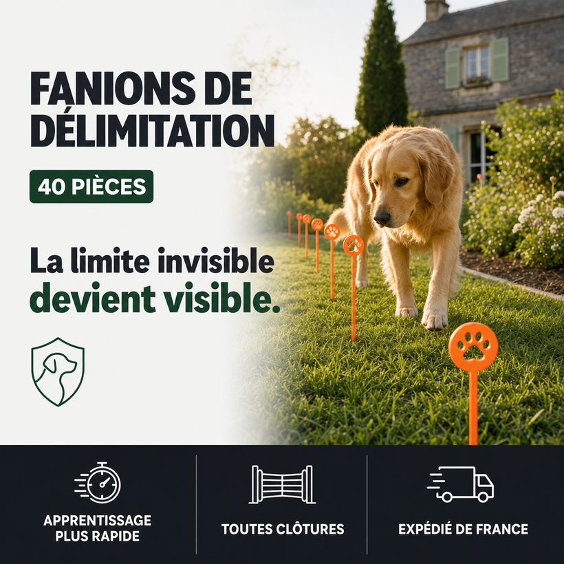 Fanions de délimitation 40 pièces, clôture anti-fugue PERROWALL : le bénéfice essentiel