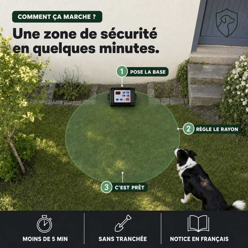 SafeZone, clôture anti-fugue sans-fil pour chien PERROWALL : comment ça marche