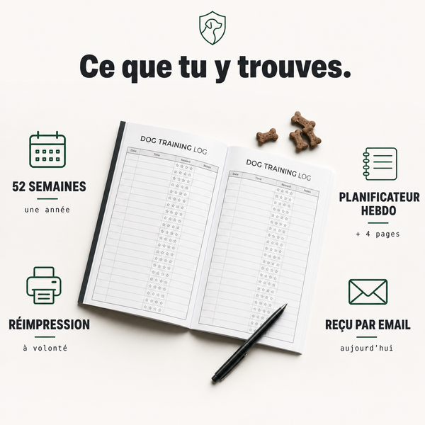 Carnet d'entraînement chien, suivez les progrès PERROWALL : caractéristiques clés