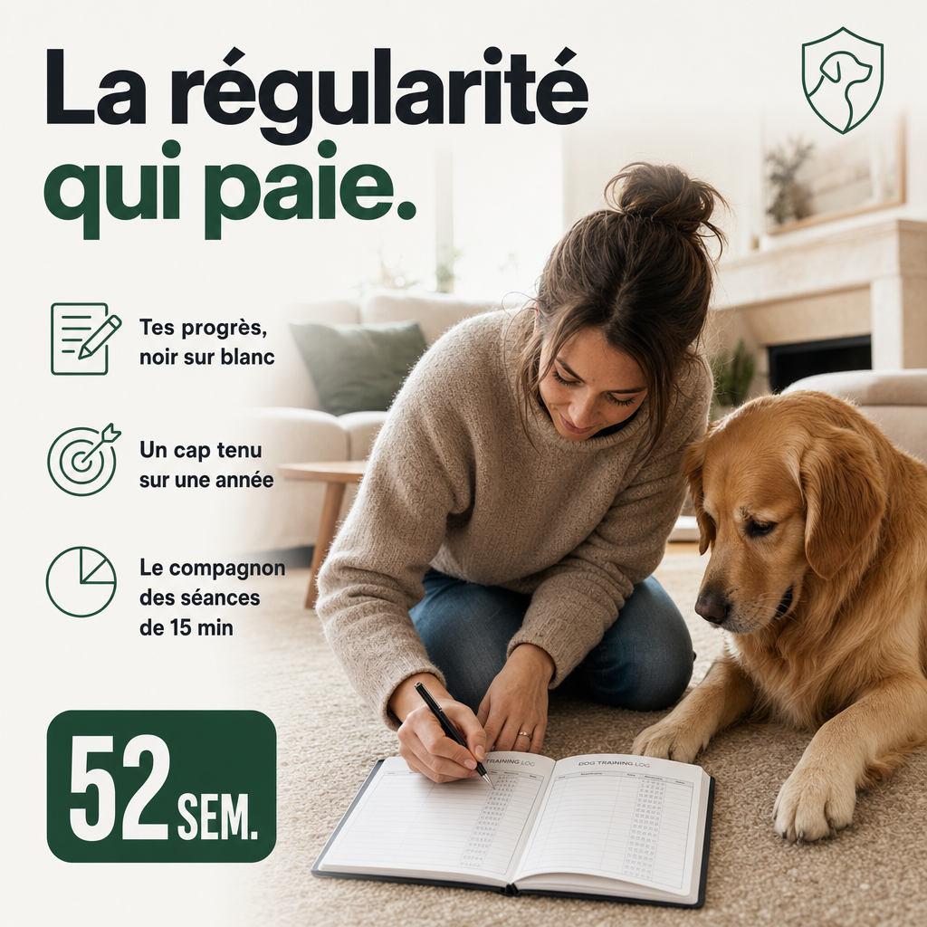 Carnet d'entraînement chien, suivez les progrès PERROWALL : en situation réelle