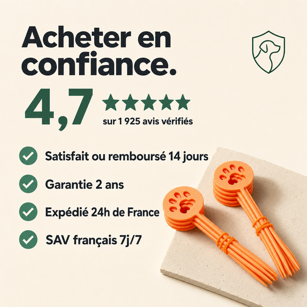 Fanions de délimitation 40 pièces, clôture anti-fugue PERROWALL : garanties et réassurance