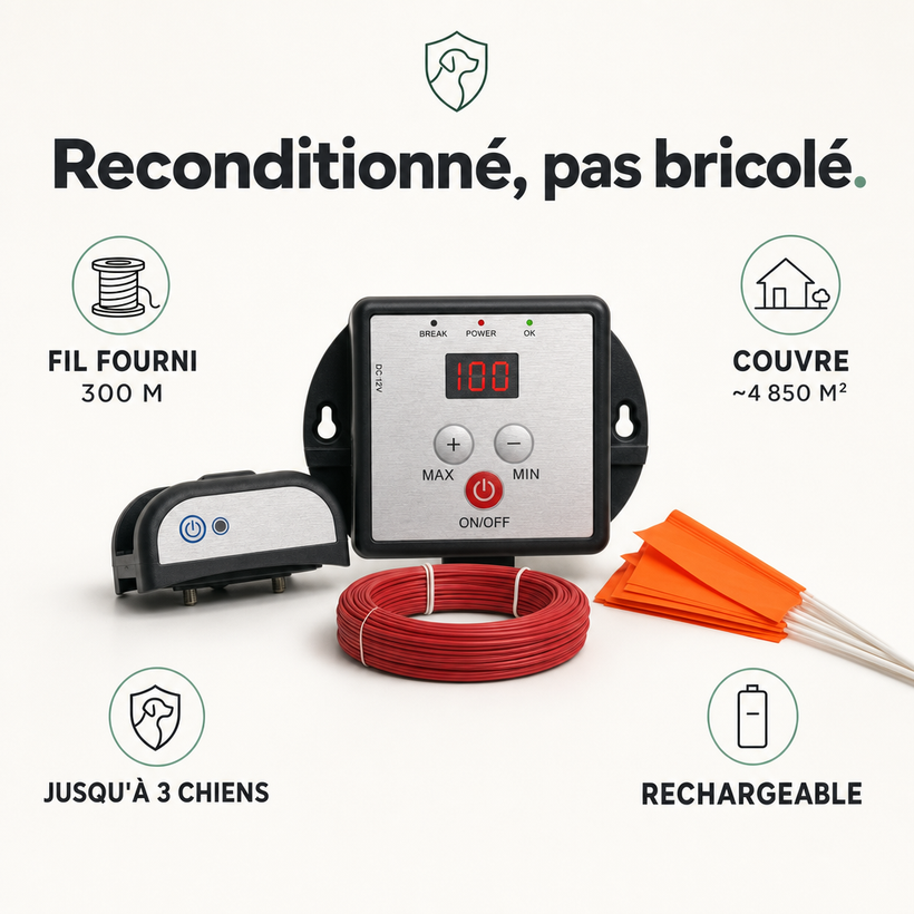 SafeSpace Eco-Choice, clôture anti-fugue reconditionnée PERROWALL : caractéristiques clés