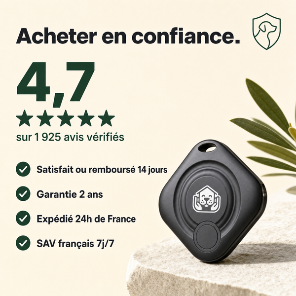 SafeTrack, traceur Apple Find My pour chien et chat PERROWALL : garanties et réassurance