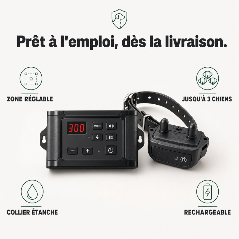 SafeZone, clôture anti-fugue sans-fil pour chien PERROWALL : caractéristiques clés