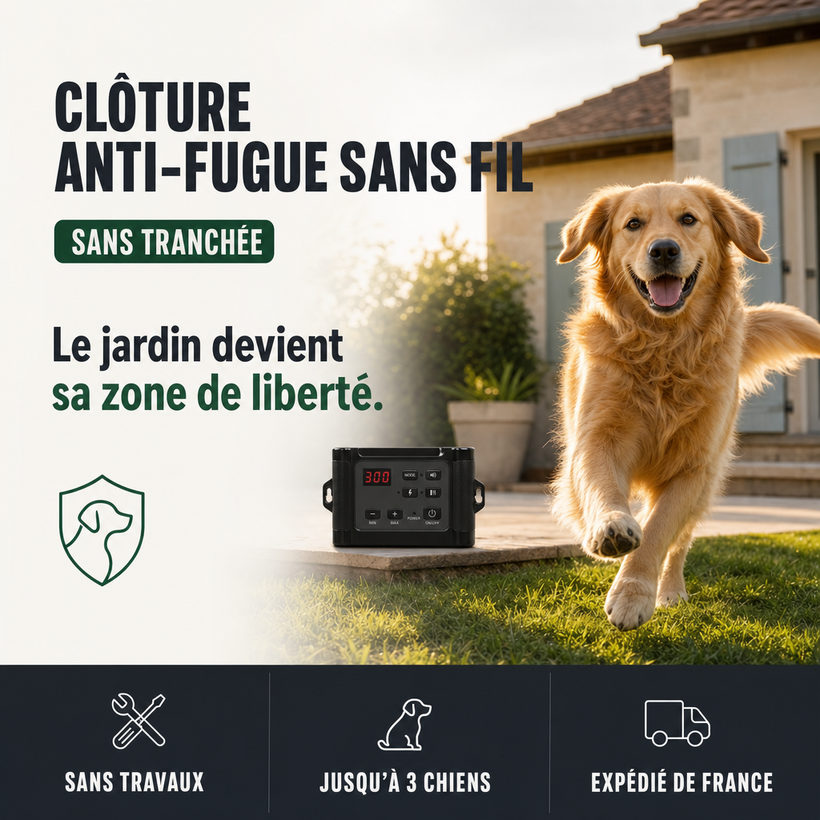 SafeZone, clôture anti-fugue sans-fil pour chien PERROWALL : le bénéfice essentiel
